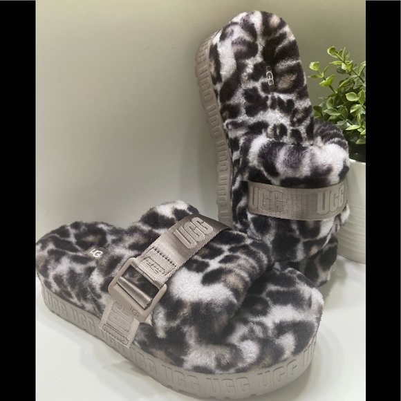 NEW UGG Women’s Fluffita Panther Print Slipper Slides Smokey Gray 6,7,8,9,10 - Picture 16 of 16